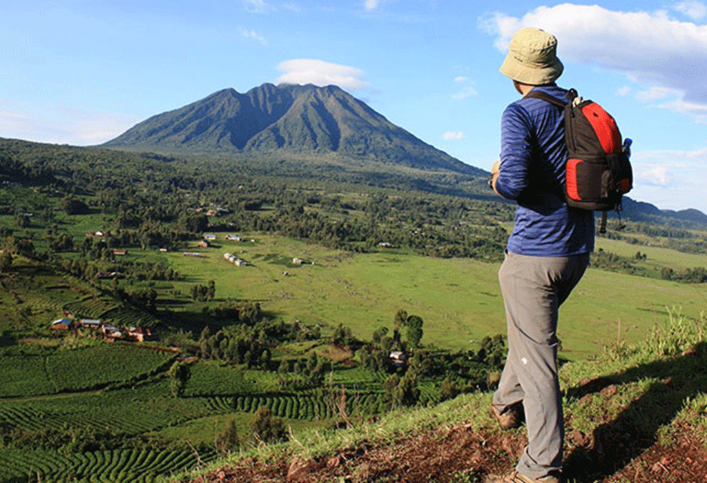 Mount Muhabura volcano in the Virunga Mountains Uganda