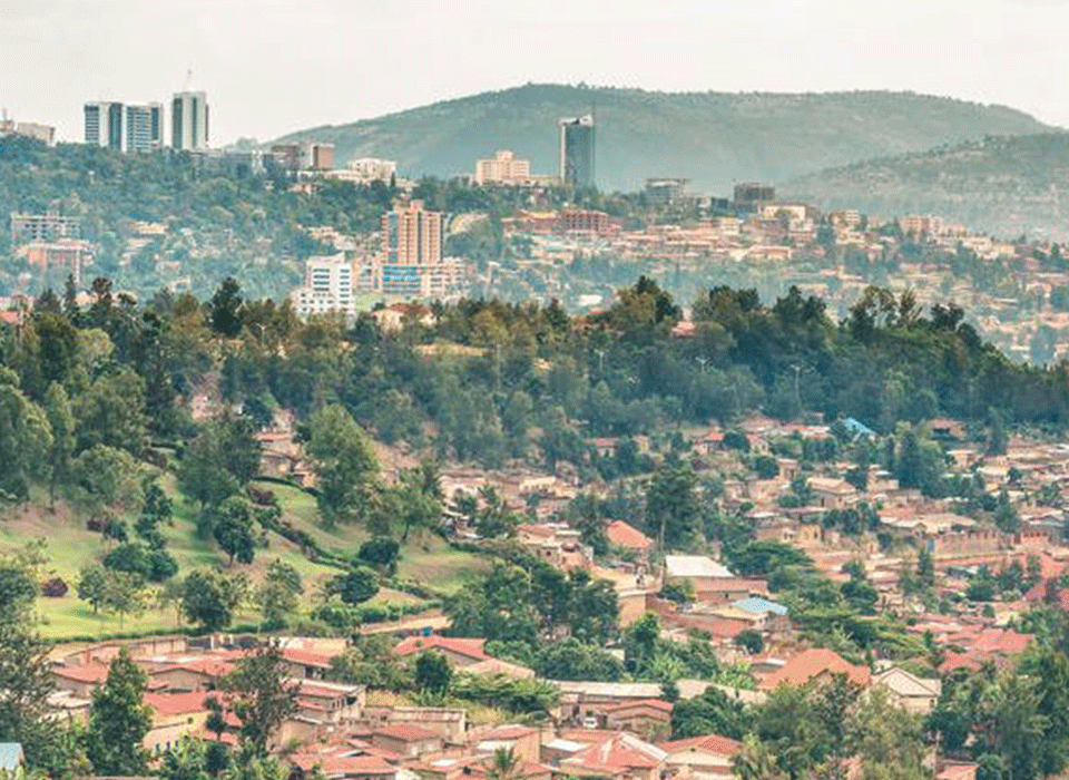 Views of Kigali city from mount Kigali