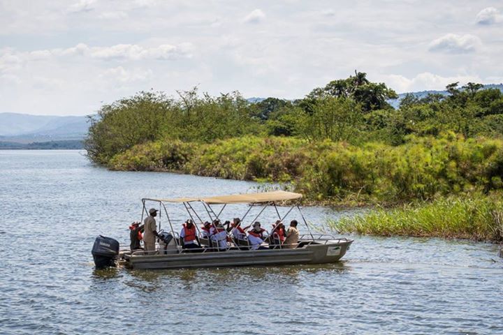 Boat safari on Lake Ihema in Akagera National Park Rwanda