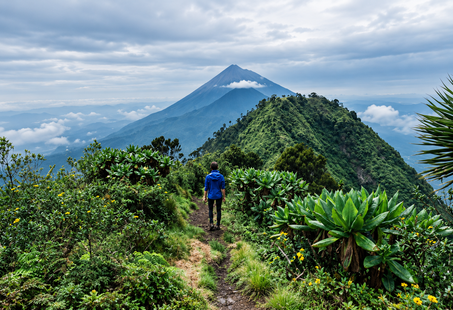 Mount Sabyinyo hiking adventure in Mgahinga Uganda